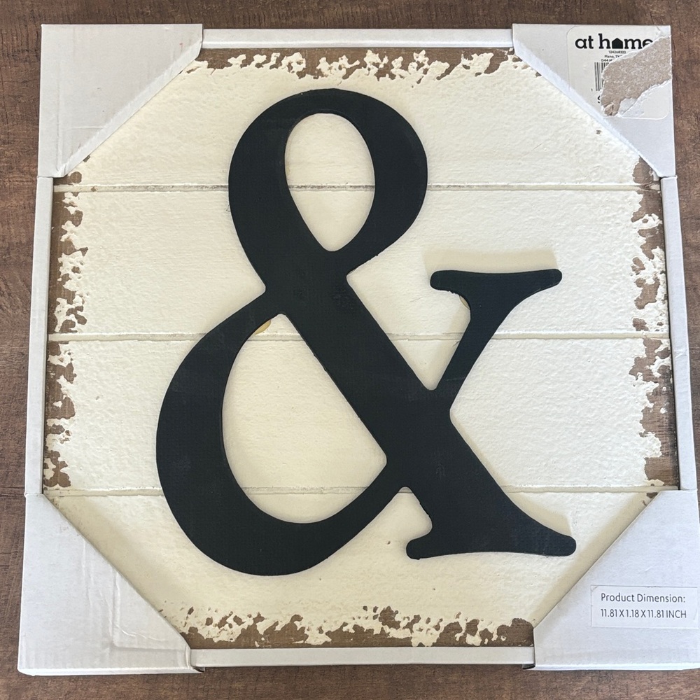 Black & Ampersand Wall Decor - White Backdrop